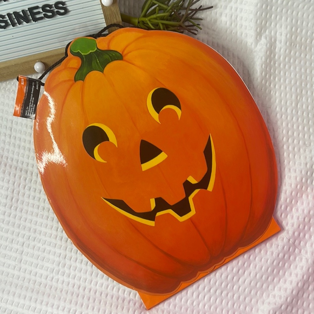 VINTAGE HALLOWEEN PUMPKIN GIFT/TREAT BAG AMERICAN GREETINGS 12”x7”